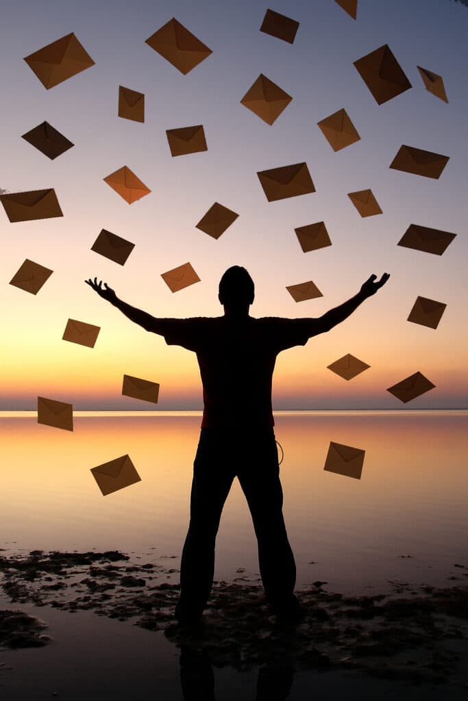 Letters falling